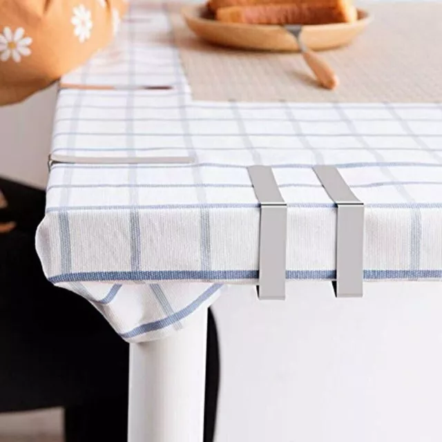 Table Cloths Clip Household Light Weight Office Picnic Set Of 8 Silver