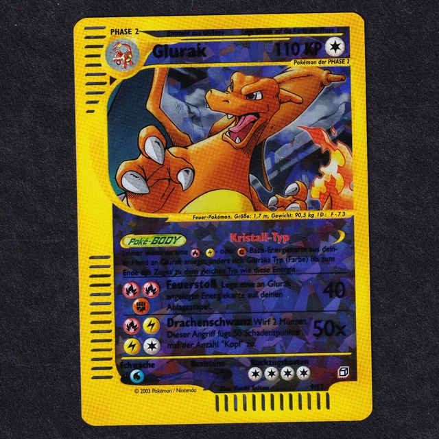 POKEMON CHARIZARD CRYSTAL 9/12 Skyridge Box Topper Oversize German NEAR