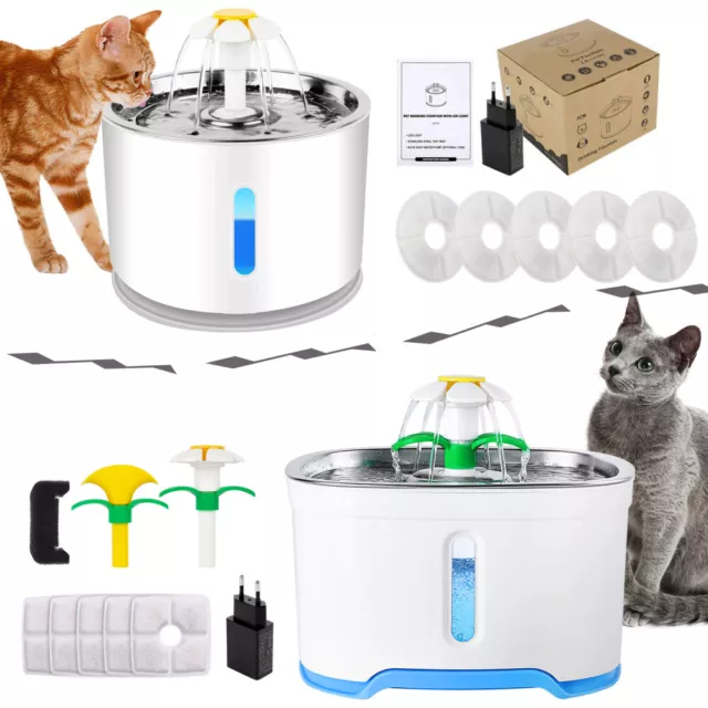 2.4L Fontaine Animal Automatique Distributeur D'Eau pour Chats Chiens De Filtre