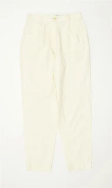 CARLA CARINI Womens Slim Chino Trousers UK 12 Medium W28 L28 Off White AR08