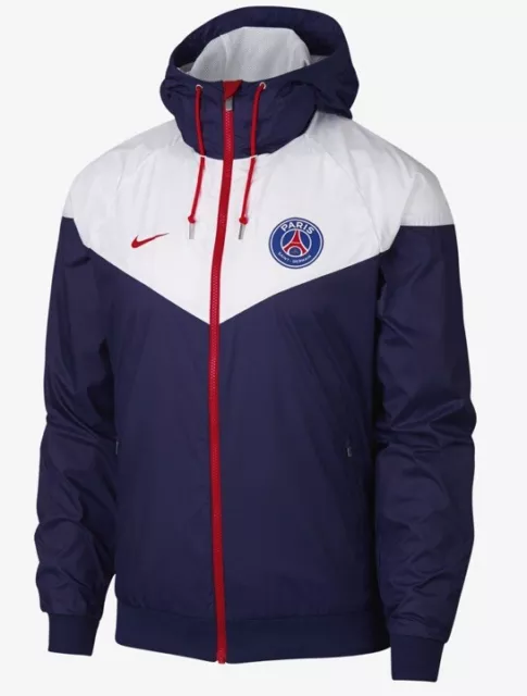 Nike Windrunner Jacket Paris Saint Germain - PSG - White Blue Red Mens Sz S