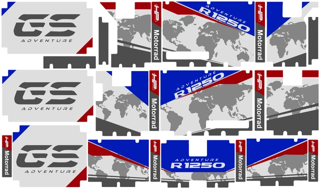 2 Adesivi Protezioni Con Planisfero Compatibili Con Valigie BMW R 1300 Gs Modello K A1 Bm G13 Q