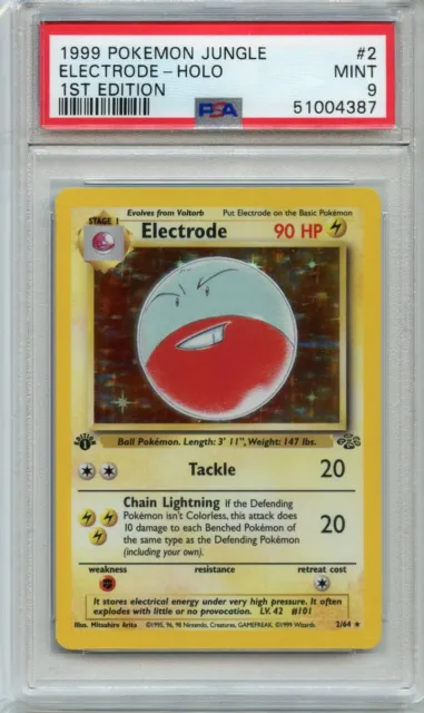 1999 Holo Rare Pokemon English 1St Edition Jungle Electrode 2/64 Psa 9 Mint