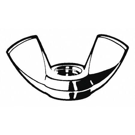 Zoro Select B16250.025.0001 Wing Nut,Steel,0.34 To 0.47" H,Pk1900