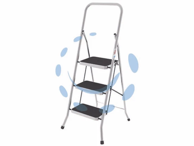 3264460 Sgabello "New Security" Tubolari Alluminio Gradini Acciaio