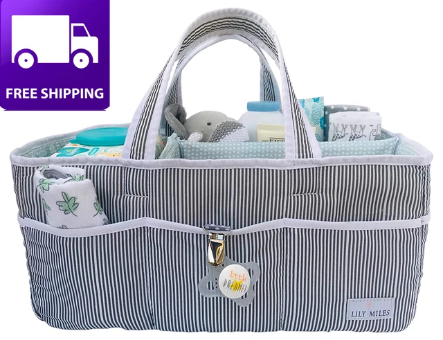 Baby Diaper Caddy - Large Organizer Tote Bag for Infant Boy or Girl - Baby Showe 3
