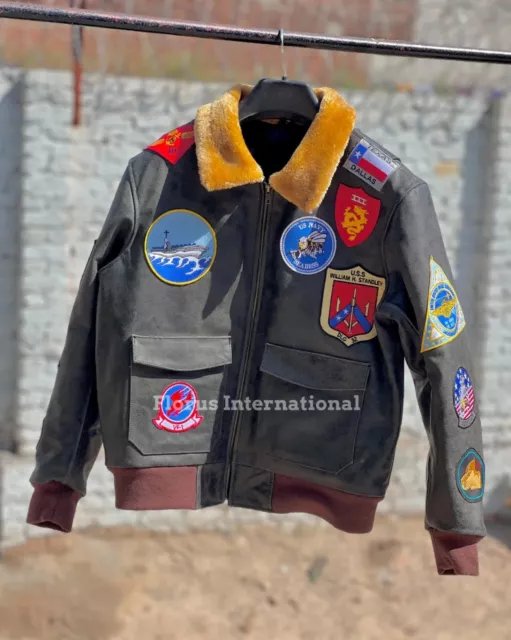 AVIREX US NAVY Cockpit G 1 Top Gun Aviator Bomber Flight Leather Jacket Coat 197.00 PicClick