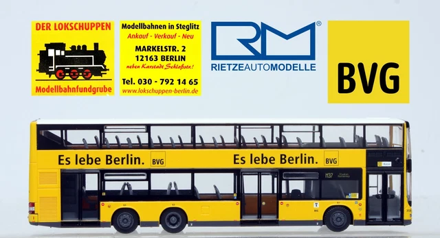 Miniature Bus Rietze 1/87 - MAN SL 200 BVG - Aéroport De Berlin Ville - Modèle Spécial