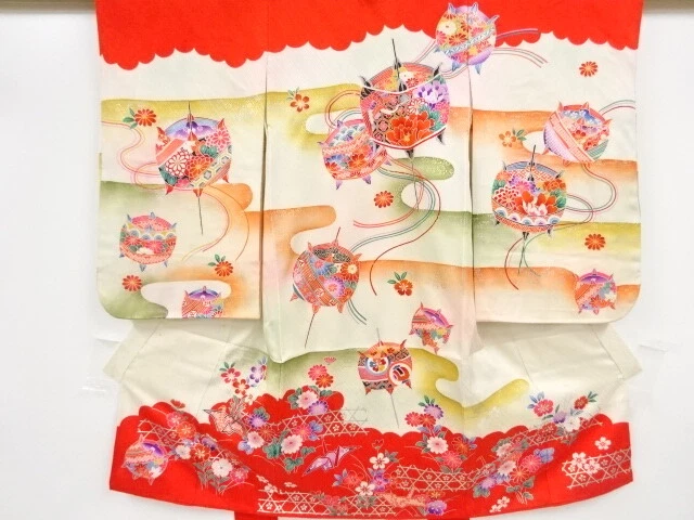 45863# Japanese Kimono / Antique Kimono For Girls / Spool