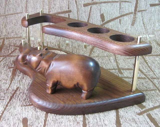 Bottle Glass Shots Desktop Holder Rack Handcrafted Wooden art handmade