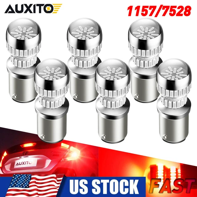 6Pcs Red 1157 54SMD LED Tail / Brake Light Turn Signal Bulbs 7528 2357 2057 Lamp