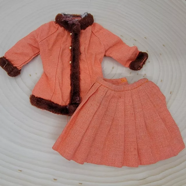 TLC Vtg Barbie #1486 Winter Wow Orange Jacket Coat with Brown Fur Trim & Skirt TLC Vtg Barbie #1486 Winter Wow Orange Jacket Coat with Brown Fur Trim & Skirt
