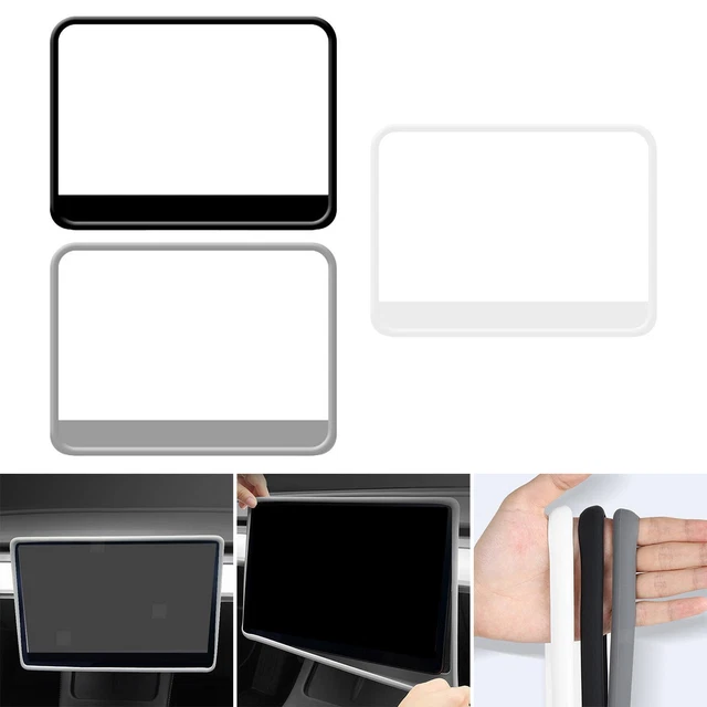 Cadre De Protection D'écran De Navigation En Silicone Pour Tesla 3 Y, Noir