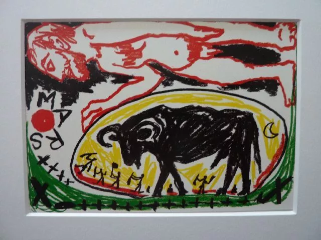 A.R. PENCK - Farbige Druckgraphik "Mars in Bösnien 1994" !!