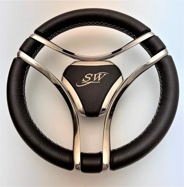 NEW GUSSI ITALIA Boat Steering Wheel Polished Stainless Steel Spokes ...