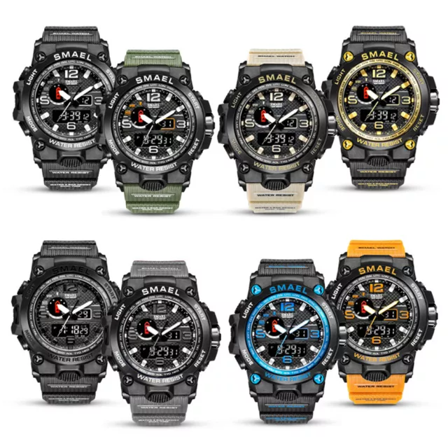SMAEL Sport Military Data Waterproof Men's LED Digital Analog Quartz Wrist Watch