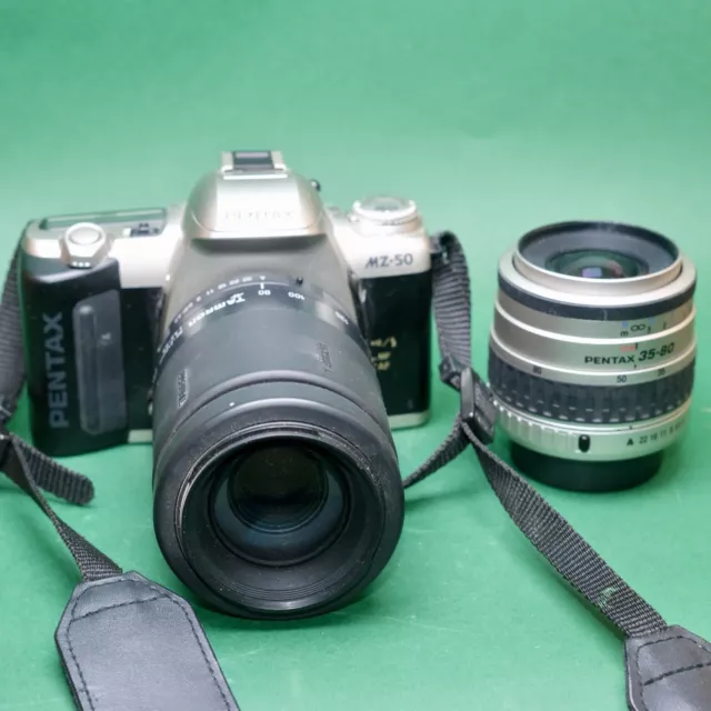 FOTOCAMERA RELR PENTAX 35 mm MZ50 35-80 + 80-210 obiettivi studente! Point & Shoot Working 2