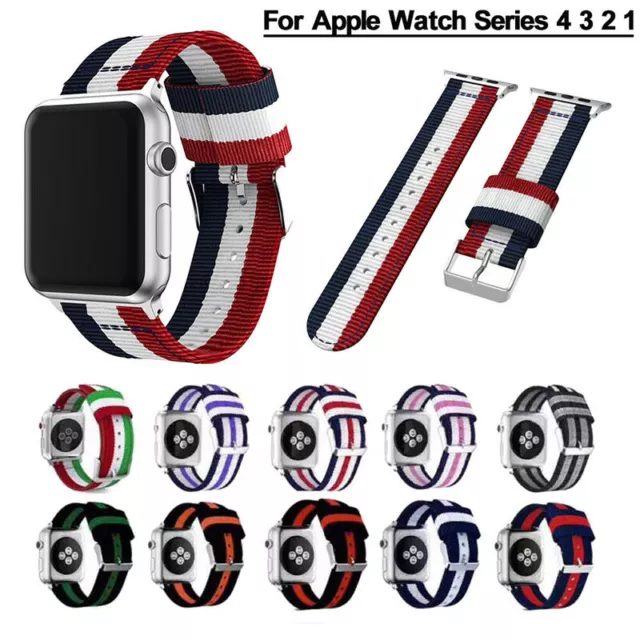 Nylon Sport Ersatz Uhrenarmband Streifen Band Für Apple Watch Series 6 5 4 3 2 1