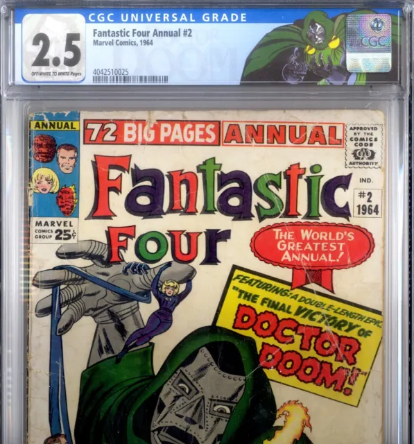 PRIMO:  FANTASTIC FOUR Annual #2 Dr DOOM origin custom GD+ 2.5 CGC 1964 Marvel