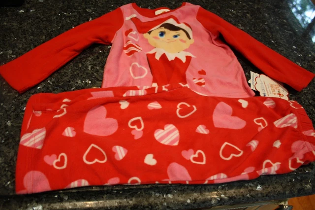 NWT 2T the Elf on the Shelf 2 pc girls pajama set pink red flame resistant