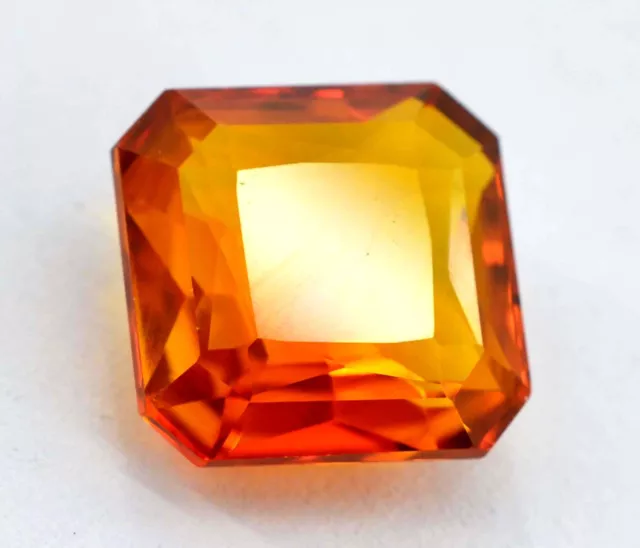 AAA 17.15 Ct Natural Ceylon Fanta Orange Sapphire Asscher Cut Loose Gemstone