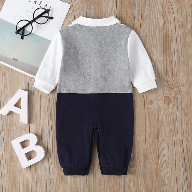 Abiti da gentiluomo neonati bambini maniche lunghe tute vestiti body 6