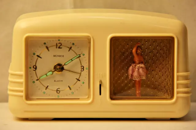 Vintage German Made Waltham Monro Dancing Ballerina Musical Wind-up Alarm Clock