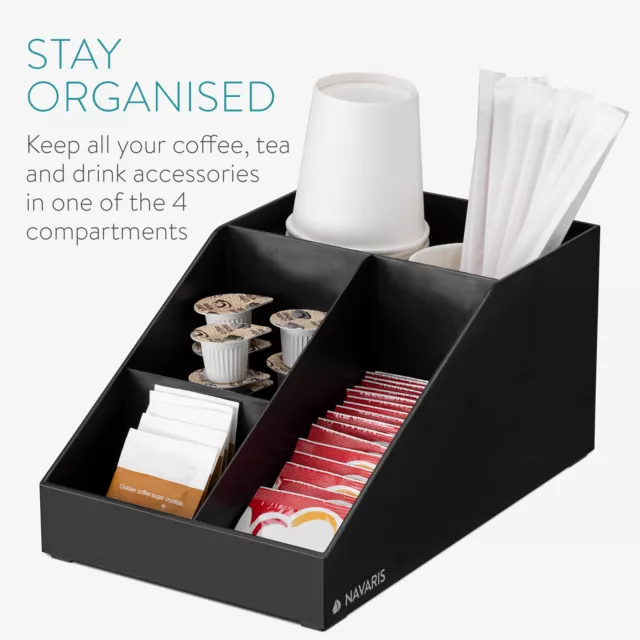 Organizador de café y té - Caja para kit de accesorios de cafetera - Negro 3