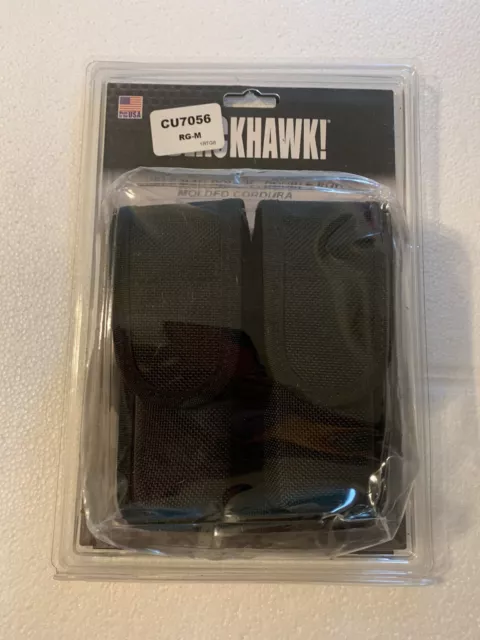 BlackHawk 44A001BK Black Cordura Nylon Duty Gear Molded Double Mag Pouch