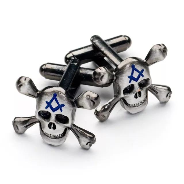 High Quality 3D Masonic Skull & Bones Cufflink Cut to Shape Masons Craft Gift