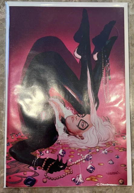 Black Cat #9 1:100 Marvel 2021 Joshua Swaby Virgin White Pages NM
