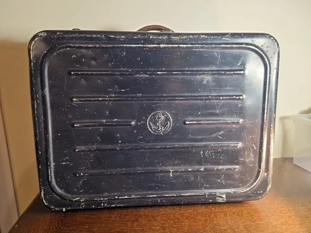 Valise Métal Marine Nationale – Bleu Marine – Vintage Années 60 – Occasion