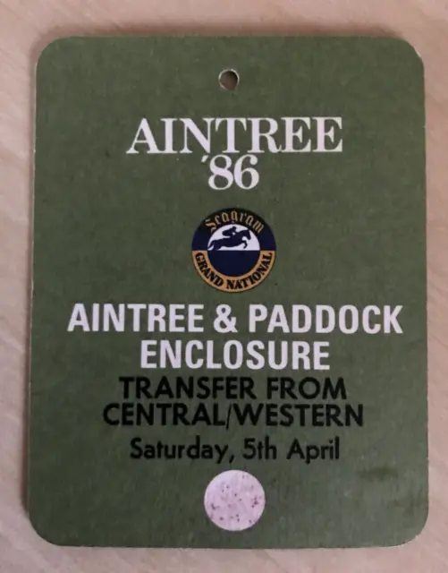 1986 Ticket For The Aintree Grand National