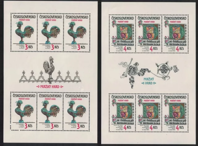 Czechoslovakia Prague Castle 20th series 2 Sheetlets 1984 MNH SG#2739-2740
