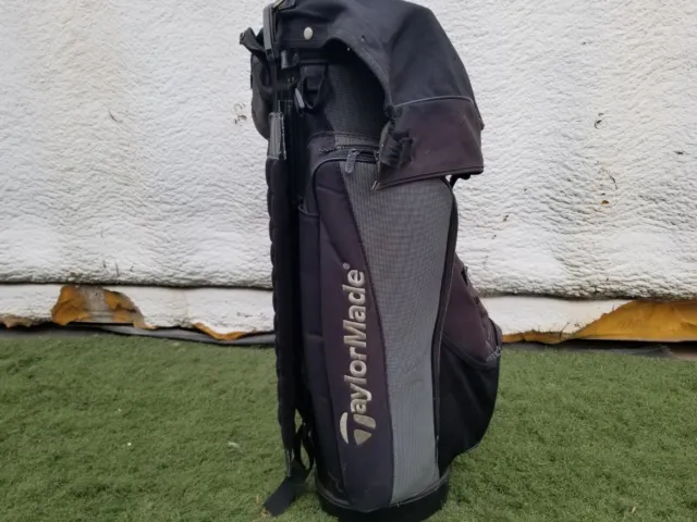 TaylorMade Cart Golf Bag 6-Divider 6-Pocket Black with Rain Cover 35 RN 851406