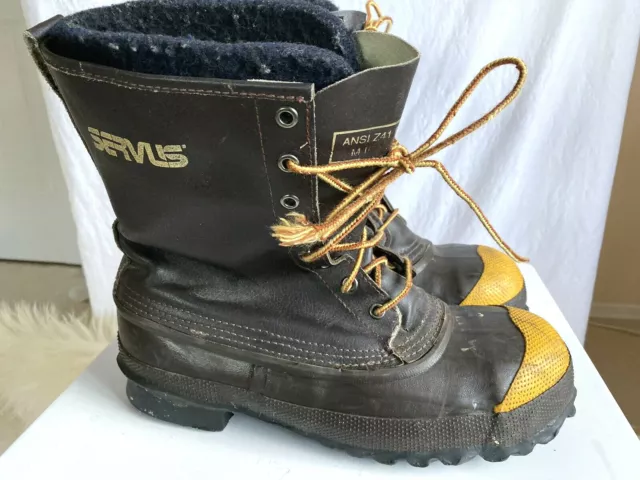 SERVUS ANSI Z41 Black Men's Work Insulated Boots 9 Leather Rubber Steel ...