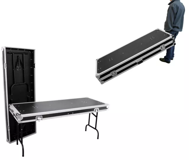 2 robuste Tische in Case Ausführung Buffettisch Klapptisch Flightcase 162 x 62