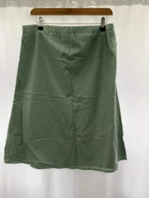 JoJo Maman Bebe Maternity Skirt Size XL W38” L26” Green Polka Dot Cotton