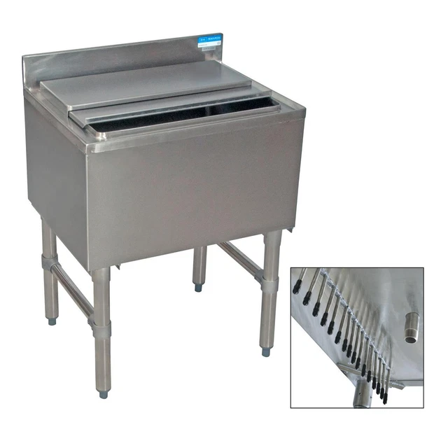 BK Resources 30"W Stainless Steel Underbar Insulated Ice Bin w/Cold Plate