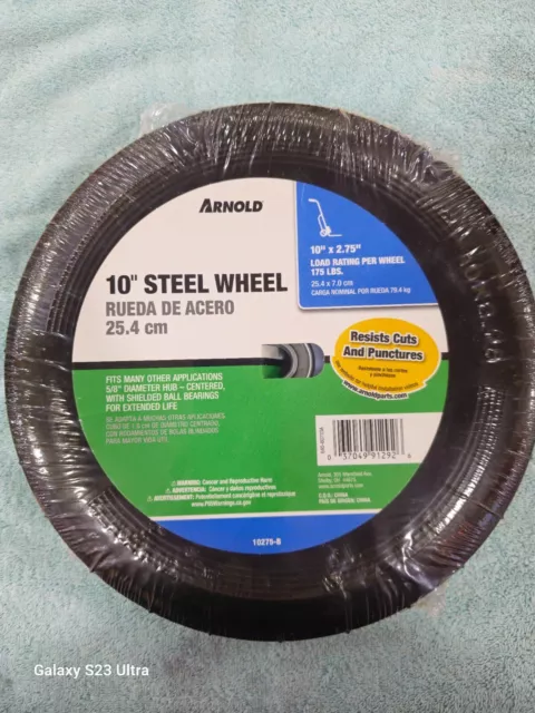 Arnold 10" X 2.75" Steel Wheel With A 5/8" Hub # 10275-B