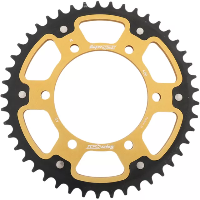 Supersprox Rear Stealth Sprocket Alu/Stl 45T-525 Gld Suz/Yam | RST-480-45-GLD