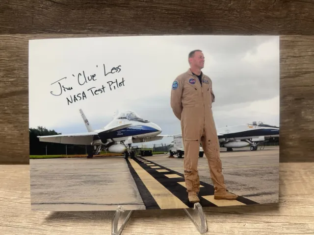 James Jim Less NASA Test Pilot Hand Signed 4x6 Photo TC46-2016