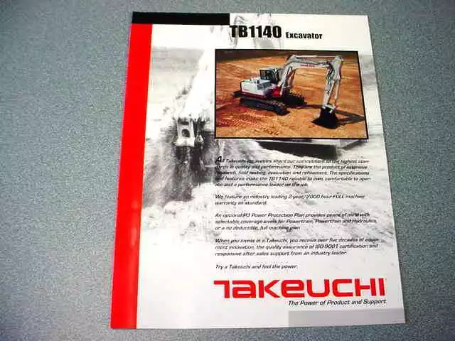 Takeuchi TB1140 Excavator Brochure