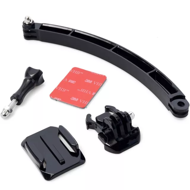 Helmet Curved Extension Arm Mount Full Set for GoPro Camera HD Hero 9 8 7 6 5 4