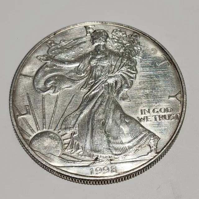 1998 American Silver Eagle 1 Ounce Oz .999 Fine Silver One Dollar $1 Coin