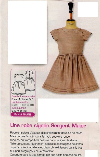 Patron De Couture MODES ET TRAVAUX - Robe Pour Enfant 2 à 10 Ans (décembre 2022, Non Découpé)