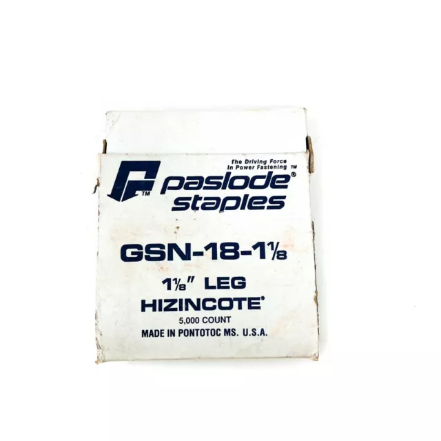 5000 pcs Paslode GSN-18 Staples 18 Gauge for Narrow Crown Stapler, 1-1/8 in