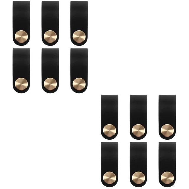 12 Pcs Vintage Knobs Leather Handle Cabinet Drawer Pulls Accessories