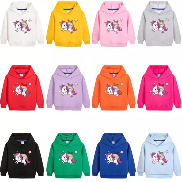 Kids Girls Soft Hooded Animal Cartoon Printed Sports Shirt Pullover Tops Costume