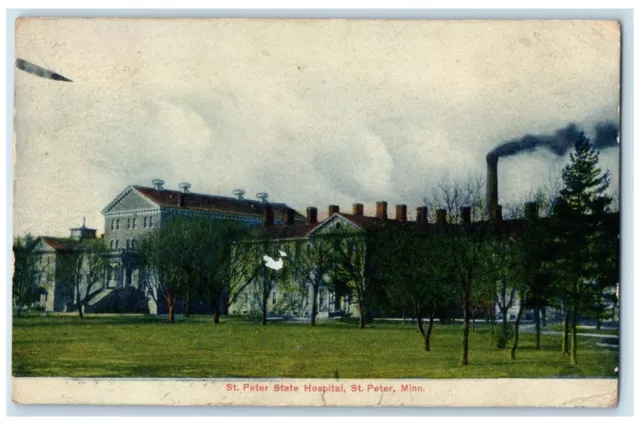 1908 St. Peter State Hospital Building Smoke St. Peter Minnesota MN Postcard